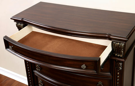 Fromberg Brown Cherry Chest from Furniture of America - Luna Furniture