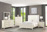 Isadore Antique White LED King Panel Bed from Furniture of America - Luna Furniture