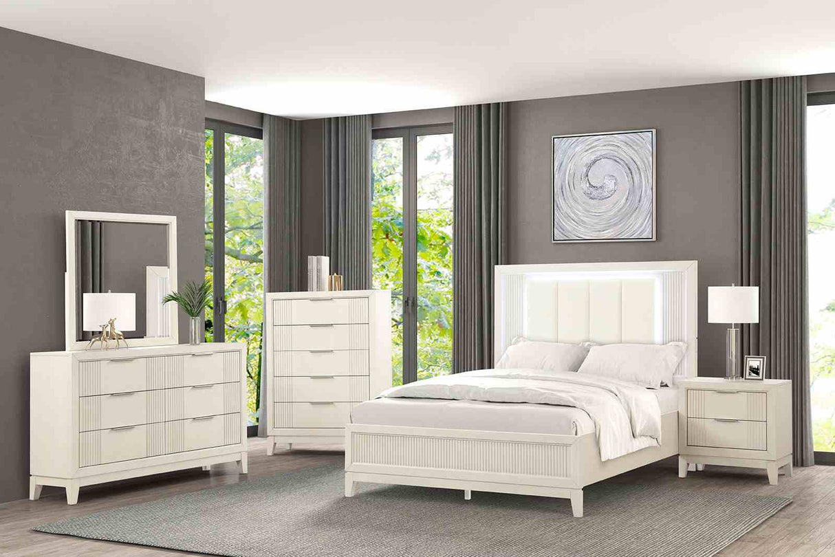 Isadore Antique White Mirror (Mirror Only) from Furniture of America - Luna Furniture