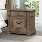 Sheringham Weathered Gray Transitional Bedroom Set from Furniture of America - Luna Furniture