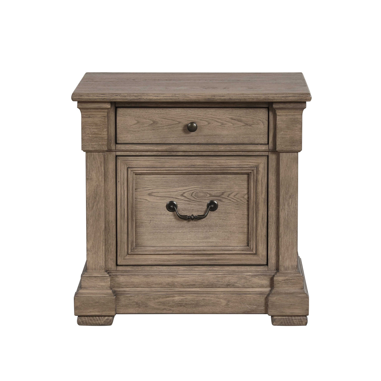 Sheringham Weathered Gray Transitional Bedroom Set from Furniture of America - Luna Furniture
