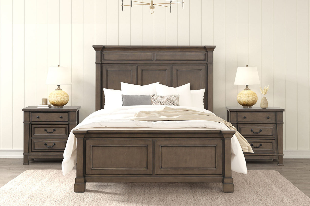 Huddersfield Dark Walnut Queen Panel Bed from Furniture of America - Luna Furniture