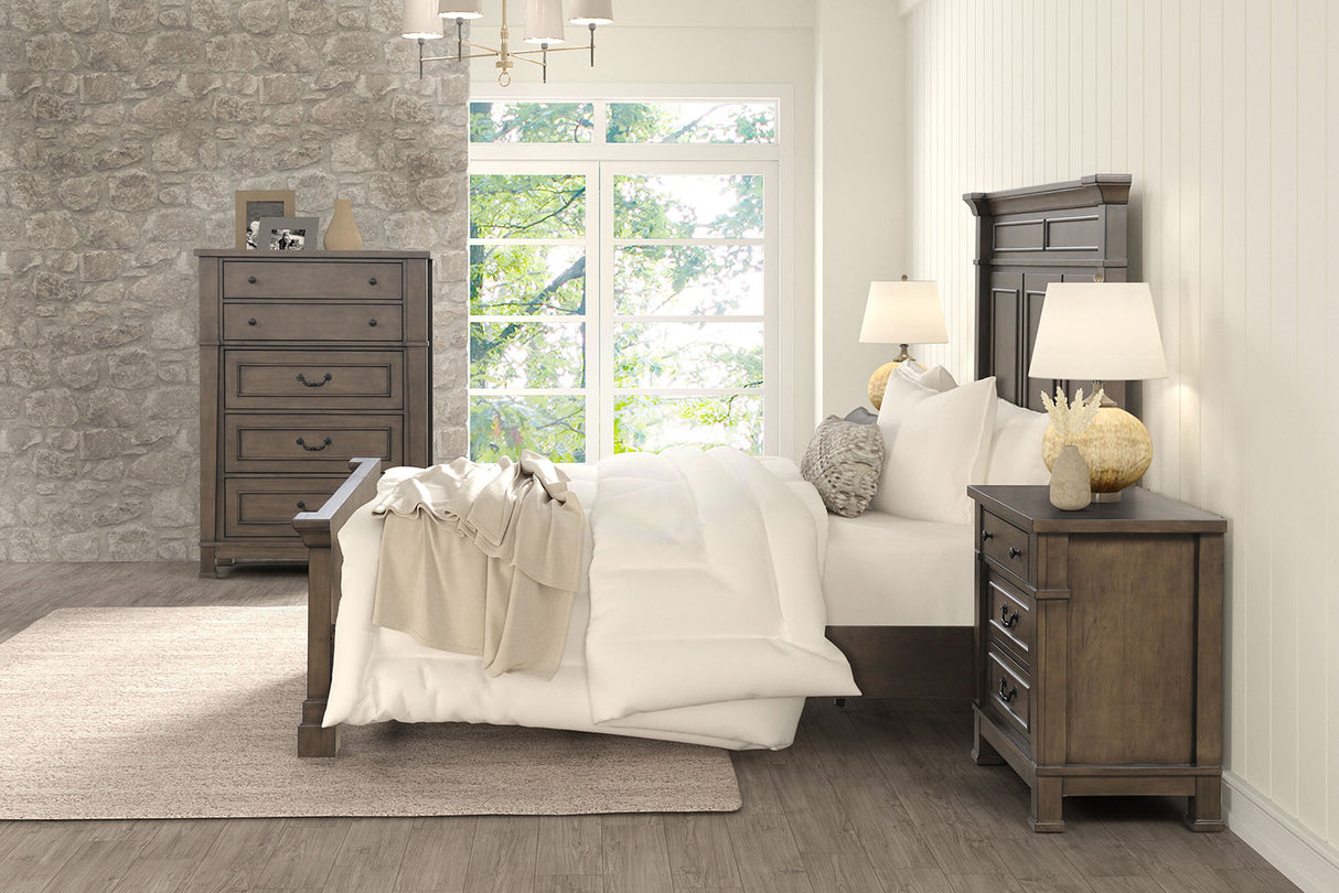 Huddersfield Dark Walnut Queen Panel Bed from Furniture of America - Luna Furniture