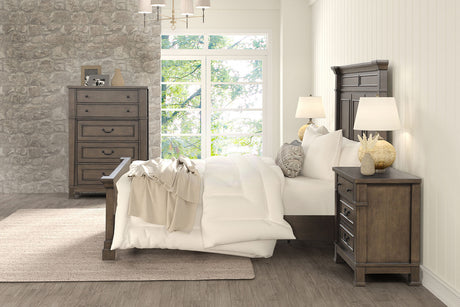 Huddersfield Dark Walnut Queen Panel Bed from Furniture of America - Luna Furniture