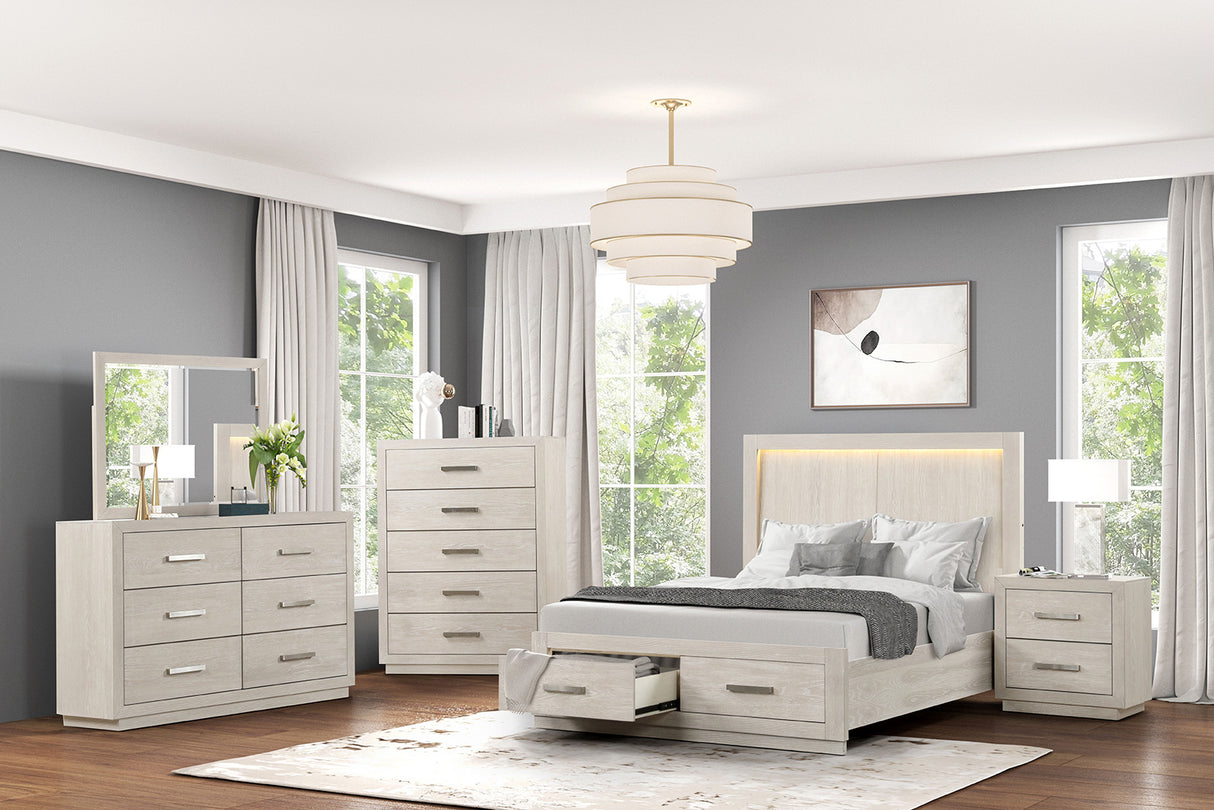 Wellingborough Light Gray King Bed from Furniture of America - Luna Furniture