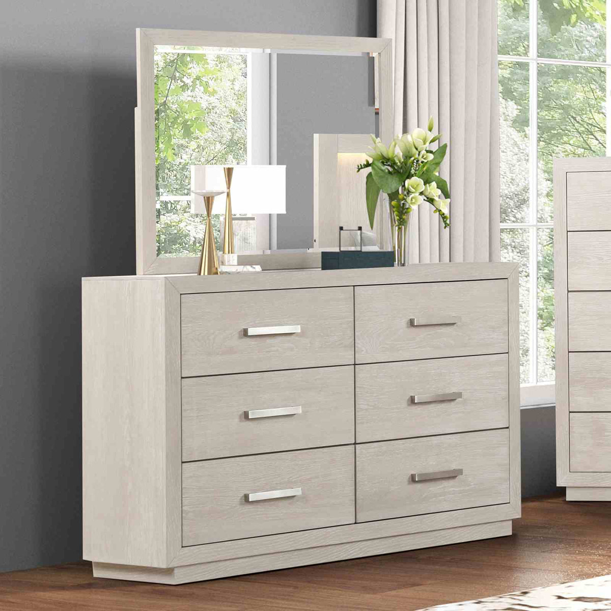 Wellingborough Light Gray 5 Pc Queen Bedroom Set from Furniture of America - Luna Furniture