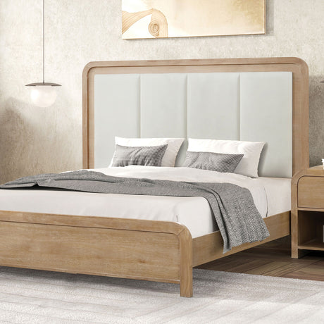 Handforth Natural Upholstered Queen Bed from Furniture of America - Luna Furniture