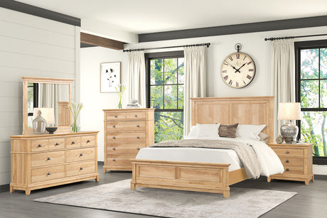 McHenry Natural Oak King Bed from Furniture of America - Luna Furniture