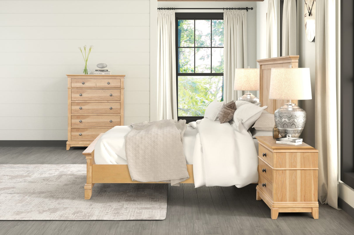 McHenry Natural Oak King Bed from Furniture of America - Luna Furniture