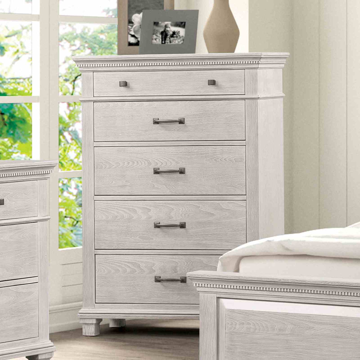 Swanley Weathered Gray 5 Pc Queen Bedroom Set from Furniture of America - Luna Furniture