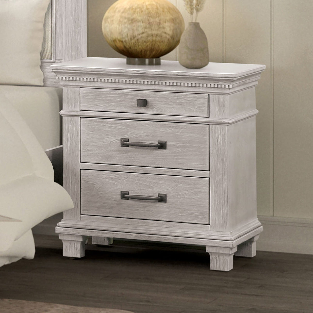 Swanley Weathered Gray Nightstand from Furniture of America - Luna Furniture