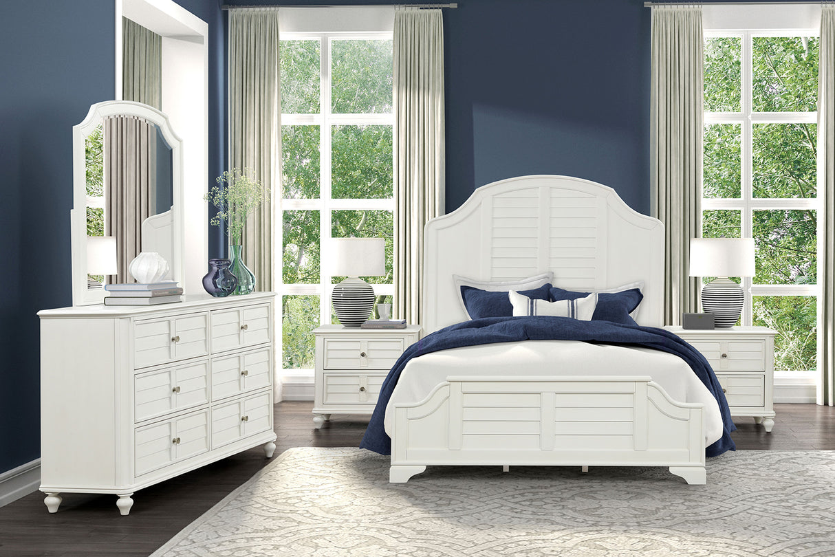 Whitehaven Antique White King Bed from Furniture of America - Luna Furniture