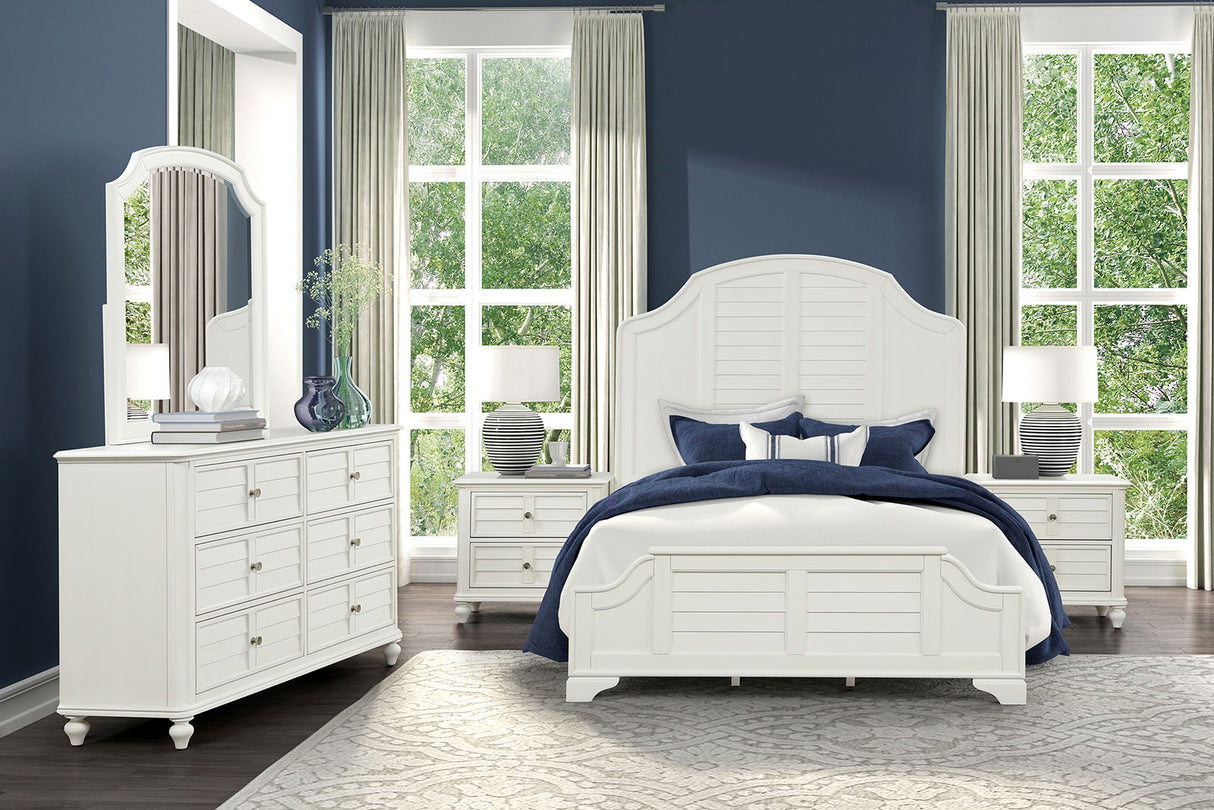 Whitehaven Antique White Queen Bed from Furniture of America - Luna Furniture