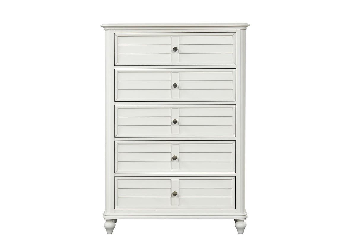 Whitehaven Antique White 5 Pc Queen Bedroom Set from Furniture of America - Luna Furniture