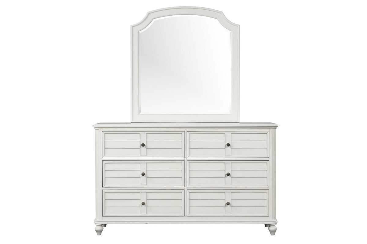 Whitehaven Antique White 5 Pc Queen Bedroom Set from Furniture of America - Luna Furniture