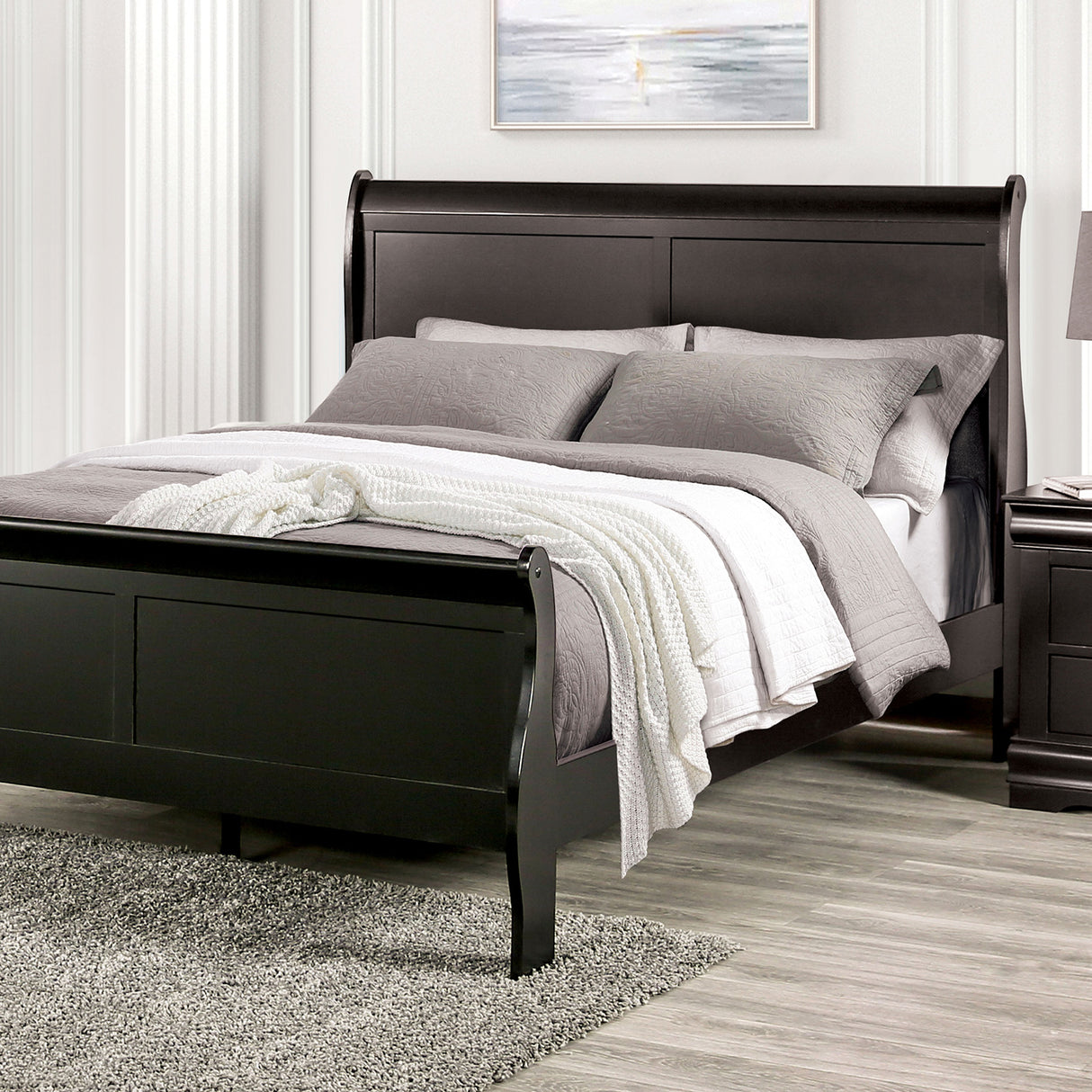 Louis Philippe Black Twin Bed from Furniture of America - Luna Furniture