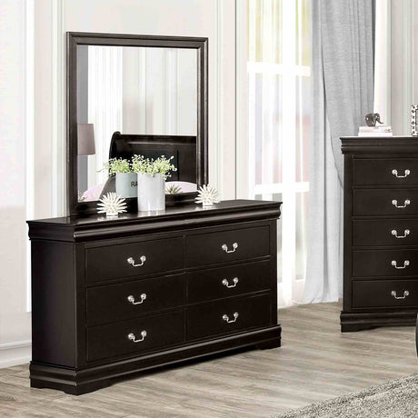 Louis Philippe Dark Cherry 5-Piece Queen Bedroom Set from Furniture of America - Luna Furniture