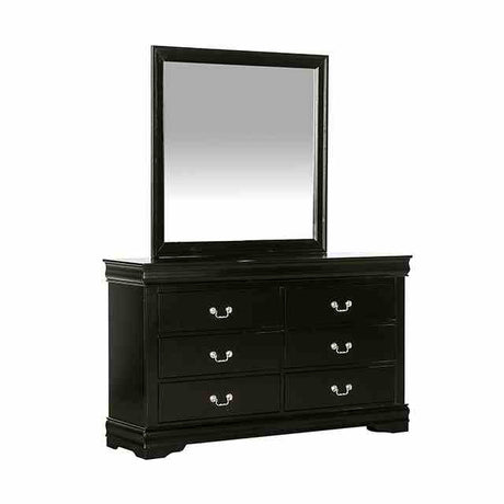 Louis Philippe Black Mirror (Mirror Only) from Furniture of America - Luna Furniture