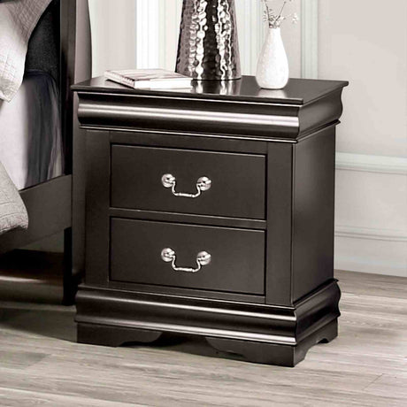 Louis Philippe Black Transitional Bedroom Set from Furniture of America - Luna Furniture