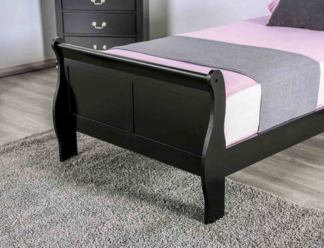 Louis Philippe Black Queen Bed from Furniture of America - Luna Furniture