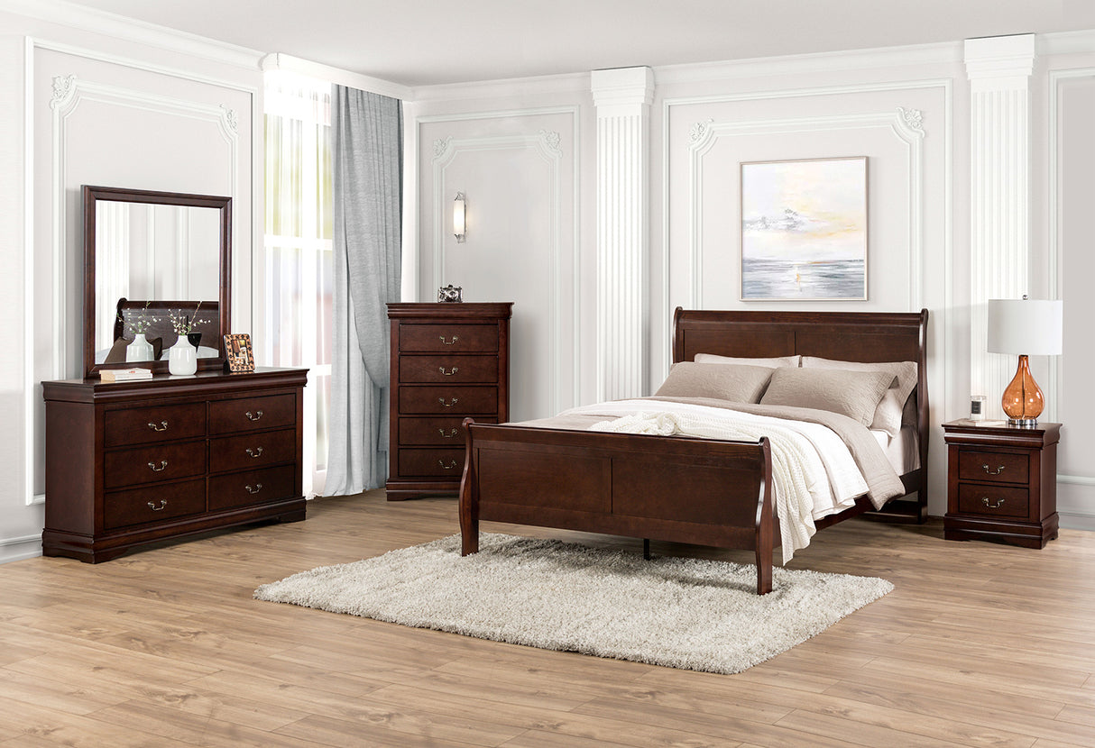 Louis Philippe Dark Cherry Full Bed from Furniture of America - Luna Furniture
