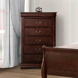 Louis Philippe Dark Cherry 5 Pc Queen Bedroom Set from Furniture of America - Luna Furniture