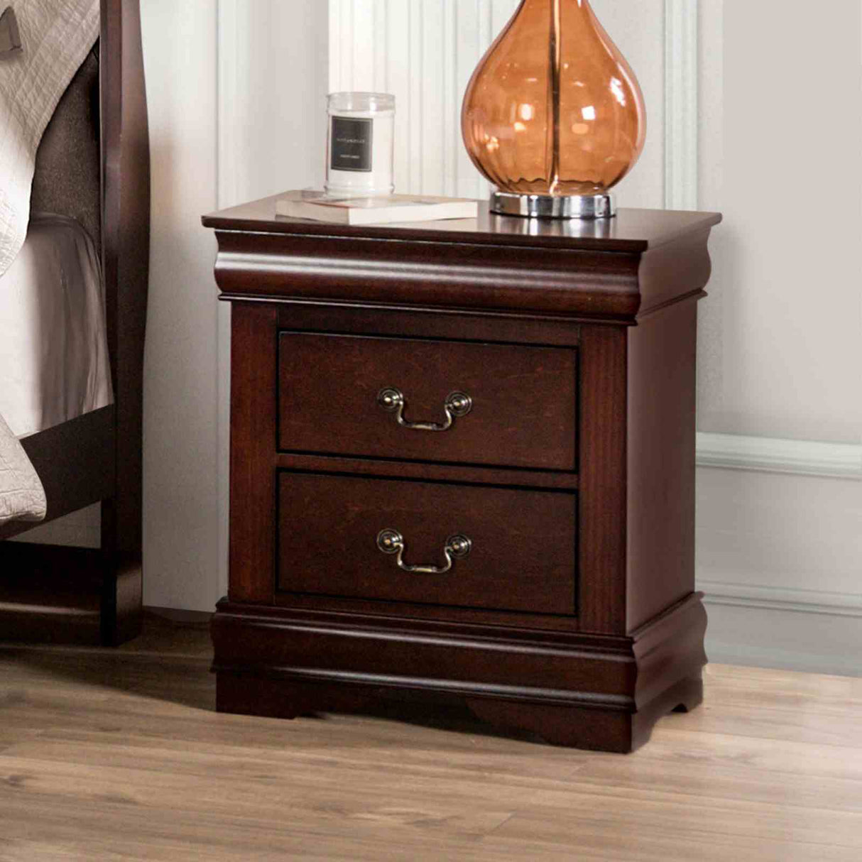 Louis Philippe Dark Cherry Transitional Youth Bedroom Set