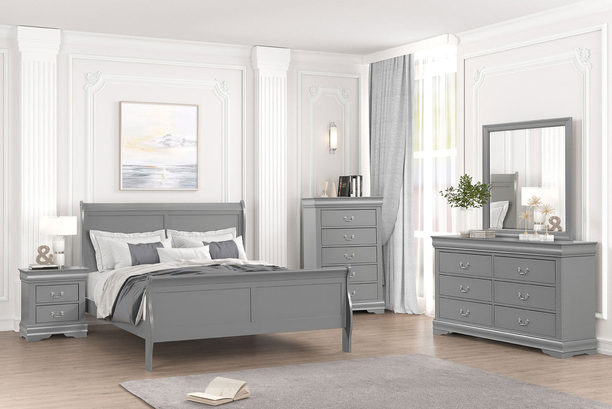 Louis Philippe Gray Full Bed from Furniture of America - Luna Furniture