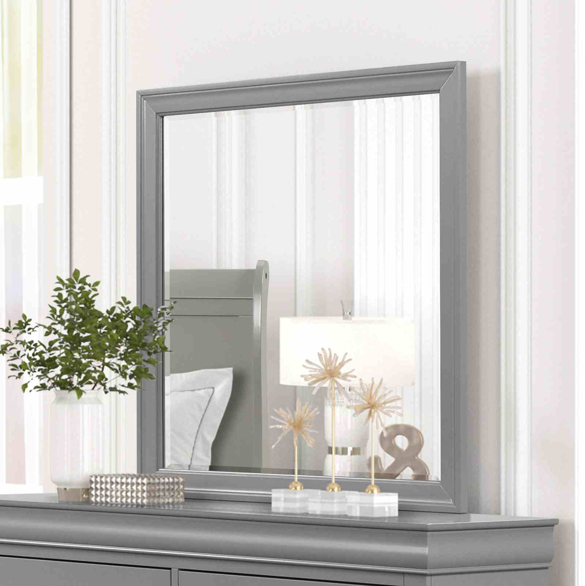 Louis Philippe Gray 5 Pc Queen Bedroom Set from Furniture of America - Luna Furniture