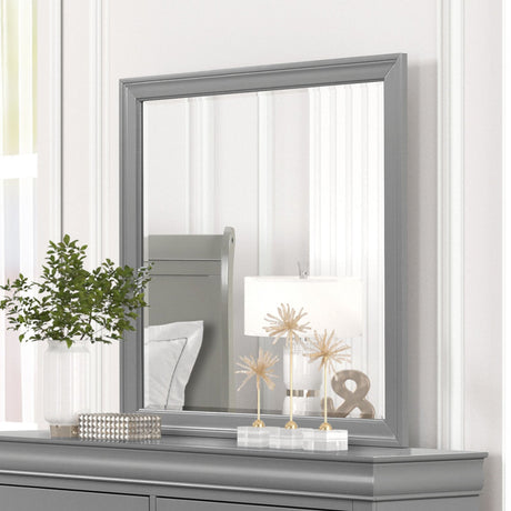 Louis Philippe Gray Mirror (Mirror Only) from Furniture of America - Luna Furniture