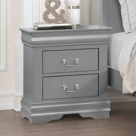 Louis Philippe Gray Night Stand from Furniture of America - Luna Furniture