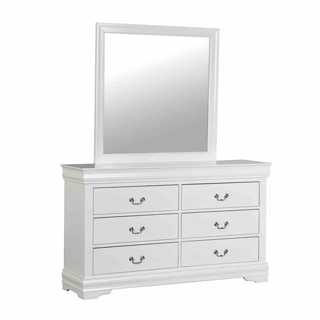 Louis Philippe White Mirror (Mirror Only) from Furniture of America - Luna Furniture