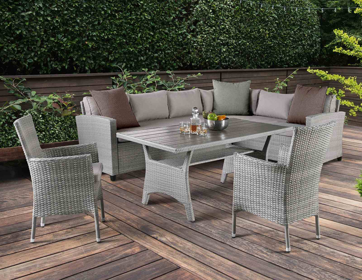 Shonda Gray 5 PC. Patio Dining Set from Furniture of America - Luna Furniture