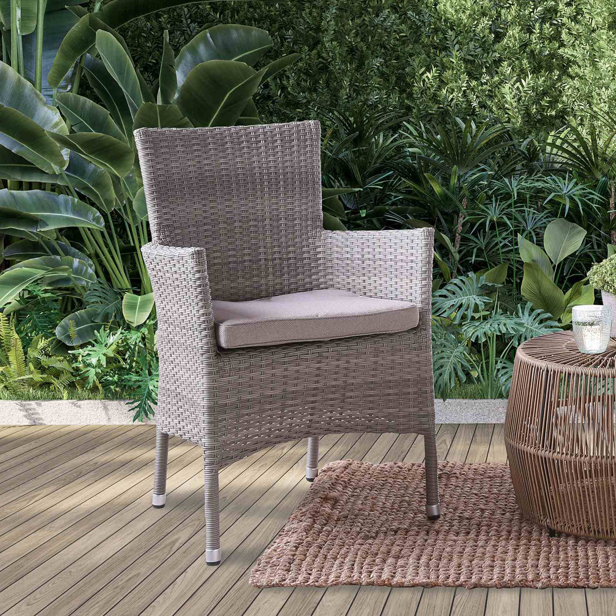 Shonda Gray 5 PC. Patio Dining Set from Furniture of America - Luna Furniture