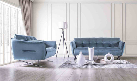 Civellutino Light Blue Sofa from Furniture of America - Luna Furniture