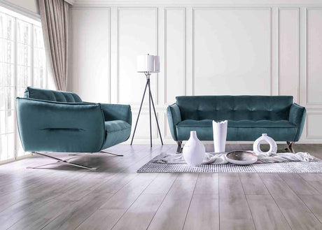 Civellutino Teal Loveseat from Furniture of America - Luna Furniture
