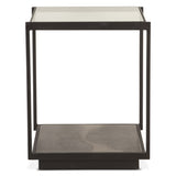 Moab 18" Side Table with Glass Top in Oxidized Black from Home Trends & Design - Luna Furniture
