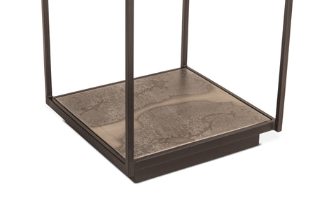 Moab 18" Side Table with Glass Top in Oxidized Black from Home Trends & Design - Luna Furniture