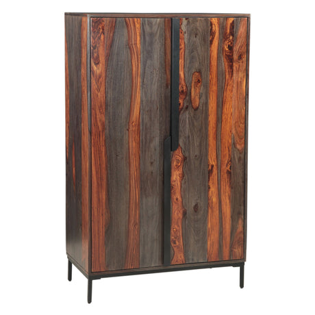 Meridian 35" Wide Tall Bar Cabinet in Capri Sheesham from Home Trends & Design - Luna Furniture