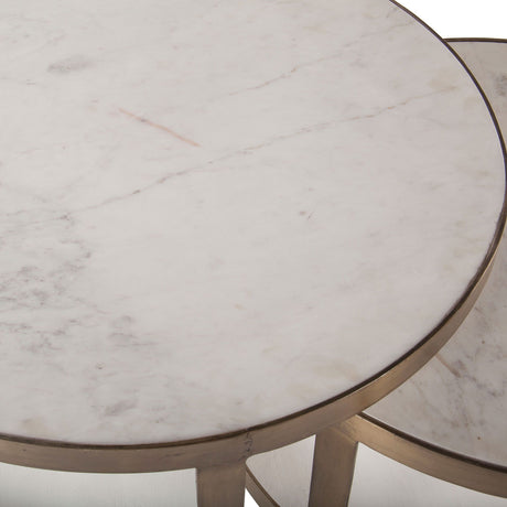 Michaelangelo 36" Nesting Coffee Table with White Marble from Home Trends & Design - Luna Furniture