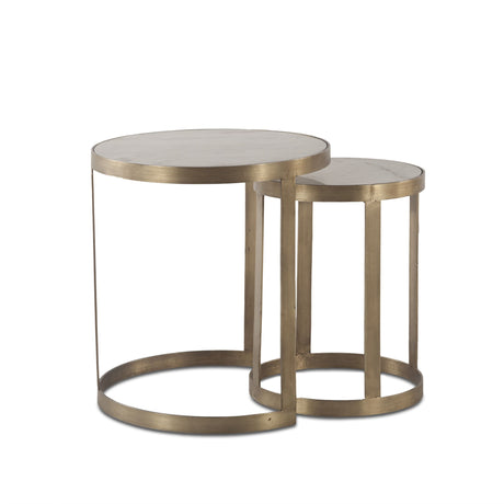 Michaelangelo 22" Nesting Side Tables with White Marble Top from Home Trends & Design - Luna Furniture