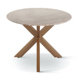 Malibu 70" Oval Dining Table in Sawar Marble with Antique Gold Base from Home Trends & Design - Luna Furniture