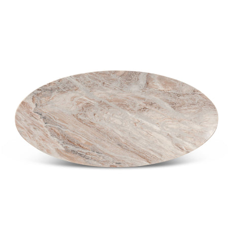 Malibu 90" Oval Dining Table in Sawar Marble with Antique Gold Base from Home Trends & Design - Luna Furniture