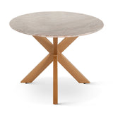 Malibu 90" Oval Dining Table in Sawar Marble with Antique Gold Base from Home Trends & Design - Luna Furniture