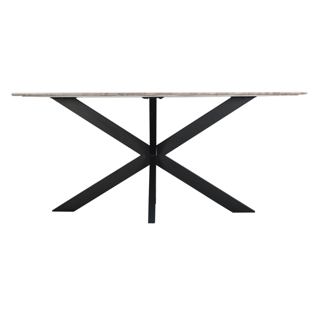 Malibu 90" Oval Dining Table in Sawar Marble with Black Base from Home Trends & Design - Luna Furniture