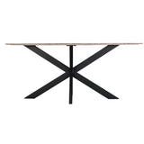 Malibu 90" Oval Dining Table in Sawar Marble with Black Base from Home Trends & Design - Luna Furniture