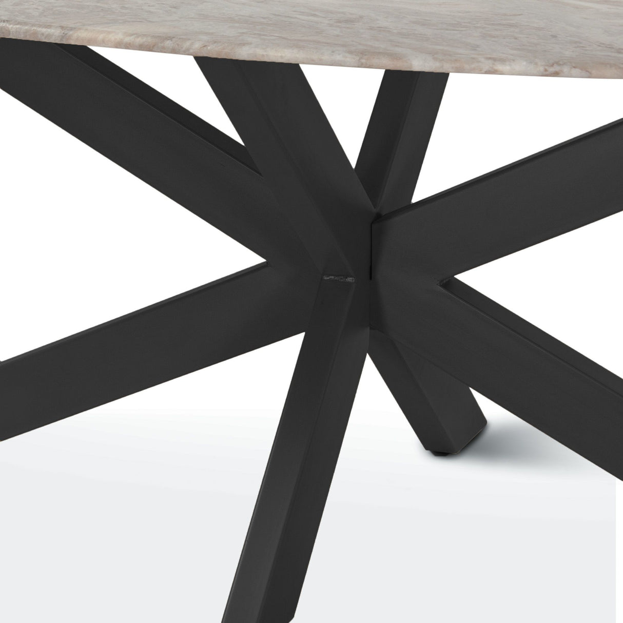 Malibu 90" Oval Dining Table in Sawar Marble with Black Base from Home Trends & Design - Luna Furniture