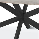 Malibu 90" Oval Dining Table in Sawar Marble with Black Base from Home Trends & Design - Luna Furniture