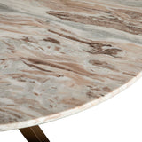 Malibu Antique Gold Sawar Marble Top Round Table from Home Trends & Design - Luna Furniture