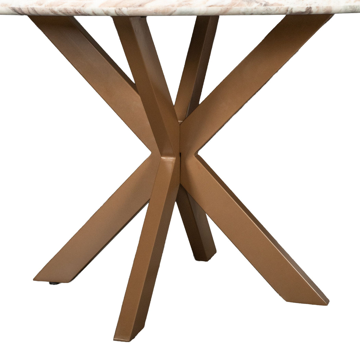 Malibu Antique Gold Sawar Marble Top Round Table from Home Trends & Design - Luna Furniture